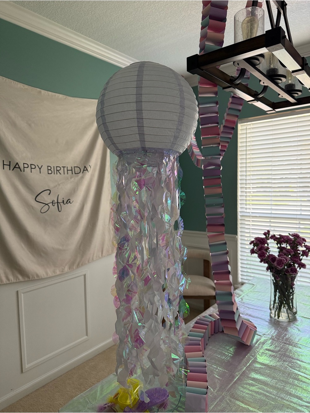 Iridescent White Jellyfish Hanging Party Decoration - Unbranded